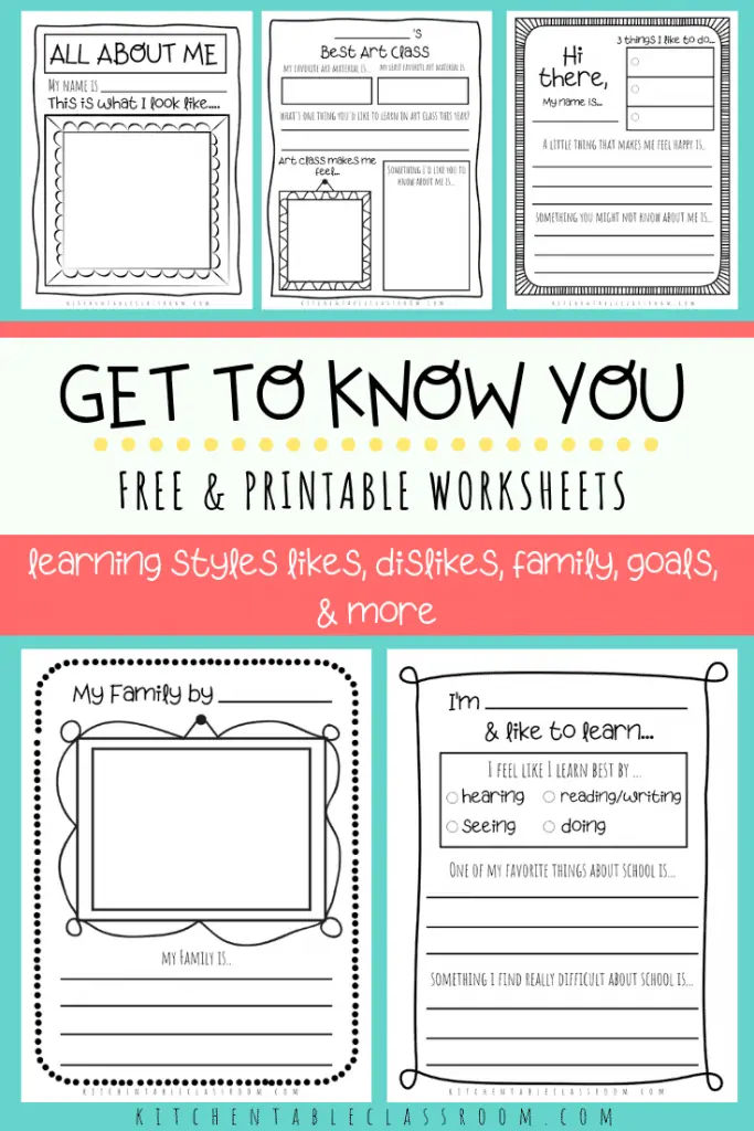 Get to Know You Free & Printable Worksheets