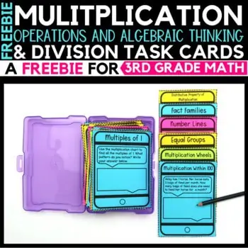 Freebie Bundle Operations & Algebraic Thinking 3rd Grade Multiplication & Division Task Cards