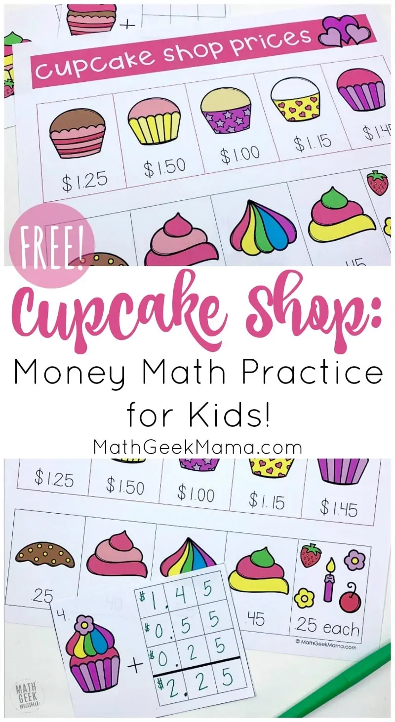 Free Cupcake Shop: Money Math Practice for Kids!