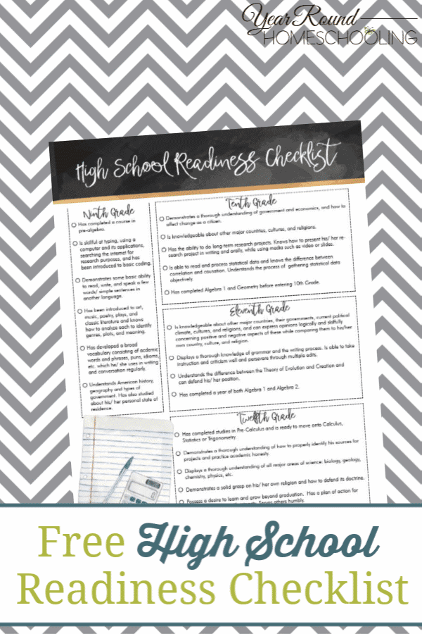 FREE Homeschooling High School Readiness Checklist