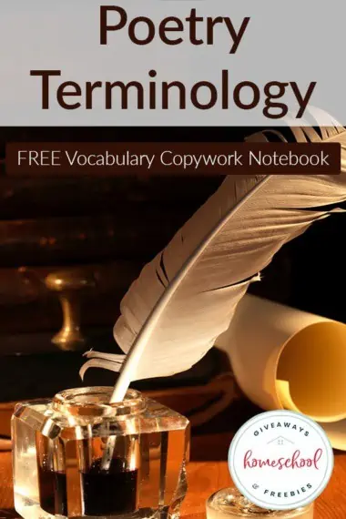 FREE Poetry Terminology Copywork Notebook