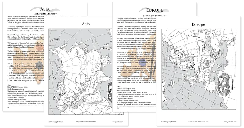 geography worksheet pages