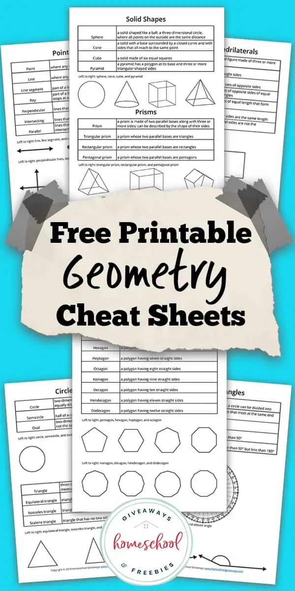geometry cheat sheets