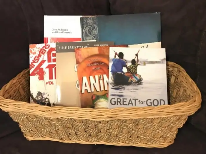 Morning basket image example full of different books