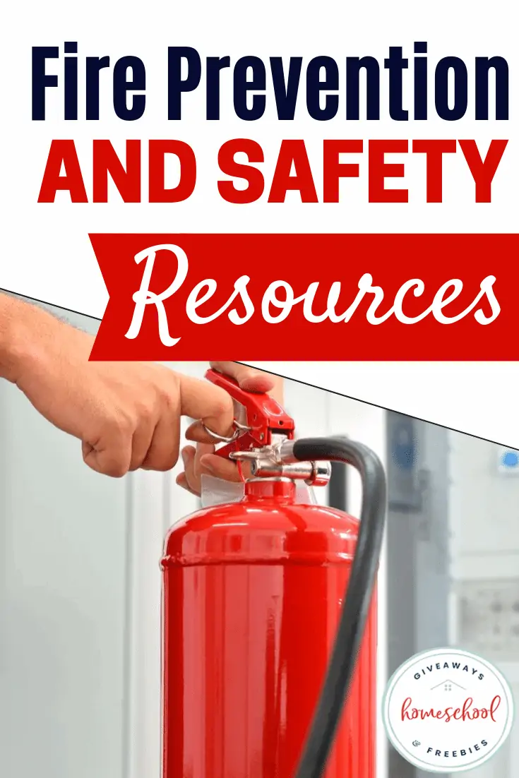 Fire Prevention and Safety Resources text with image of a red fire extinguisher