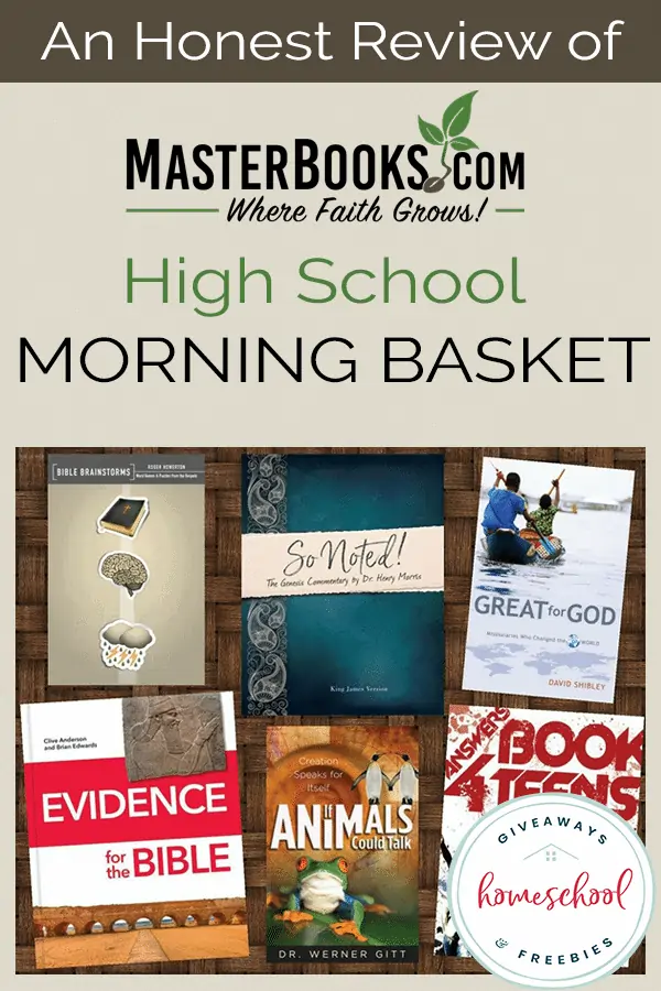 Honest Review of Master Books High School Morning Basket text with image examples of different book covers