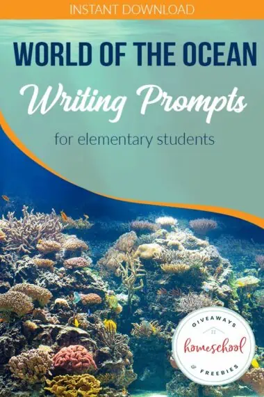 World of the Ocean Writing Prompts for Elementary Students Instant Download