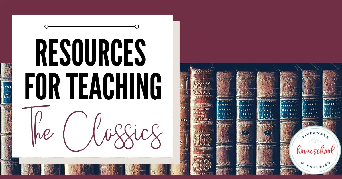 Resources for Teaching the Classics text with image of books on a bookshelf