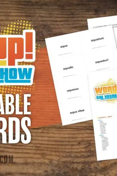 WordUp! The Vocab Show Free Printable Flash Cards