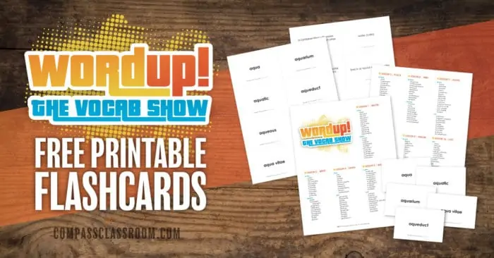 WordUp! The Vocab Show Free Printable Flash Cards
