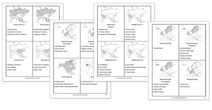 geography template pages for learning