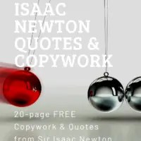 image of pendulum marbles with text overlay Isaac Newton Quotes & Copywork. Free Download on www.homeschoolgiveaways.com