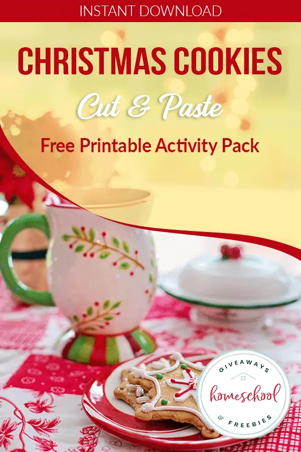 Instant Download Christmas Cookies Cut & Paste Free Printable Activity Pack