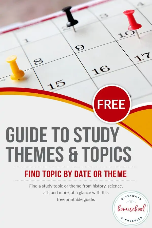 Free Guide to Study Themes & Topics Find Topic by Date or Theme text which image of a calendar