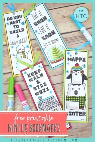 Free Printable Winter Bookmarkers