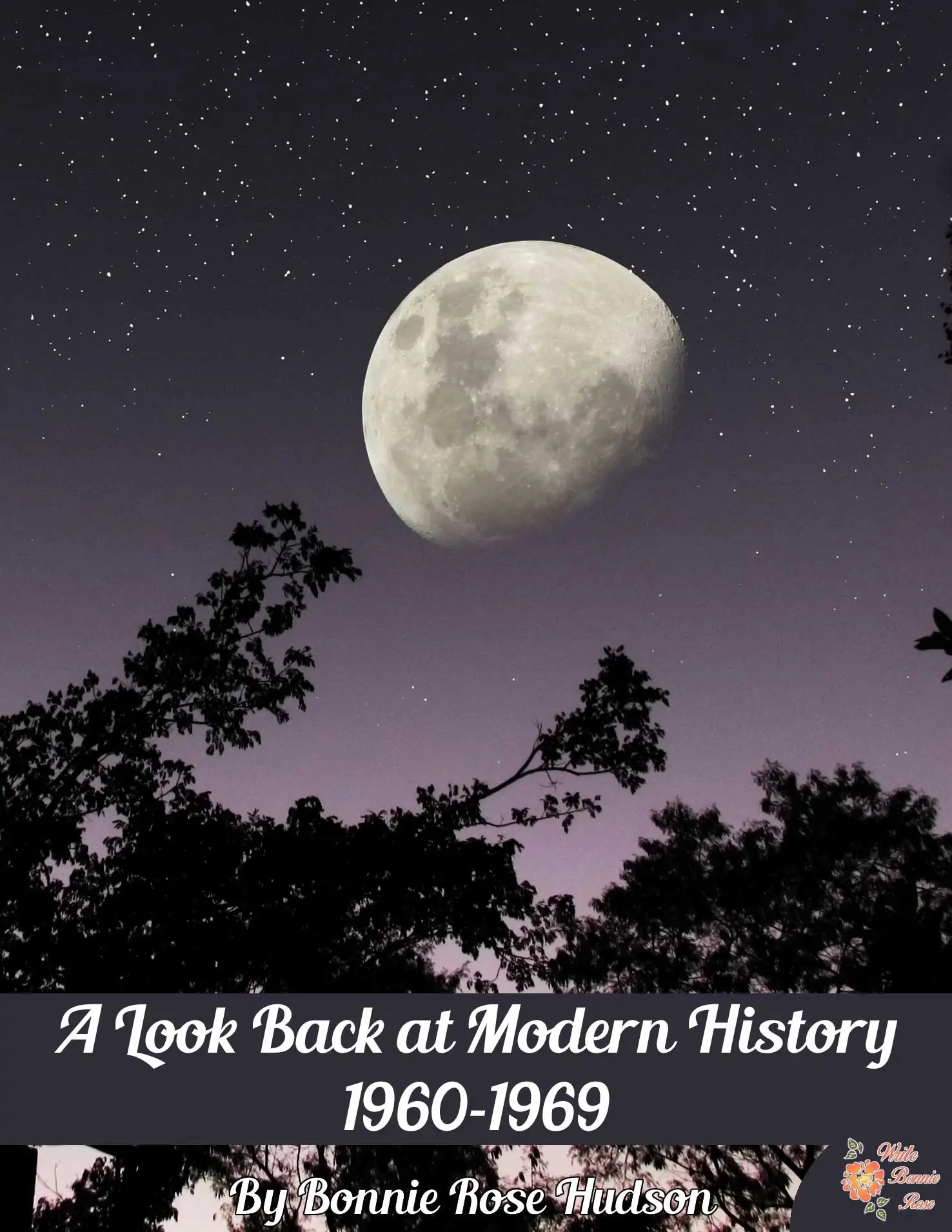 A Look Back at Modern History 1960s text with image of a moon late at night