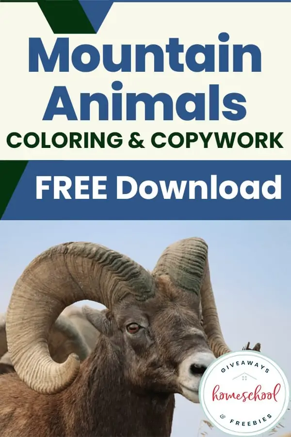 Animals Coloring & Copywork Free Download text and image of a animal with horns