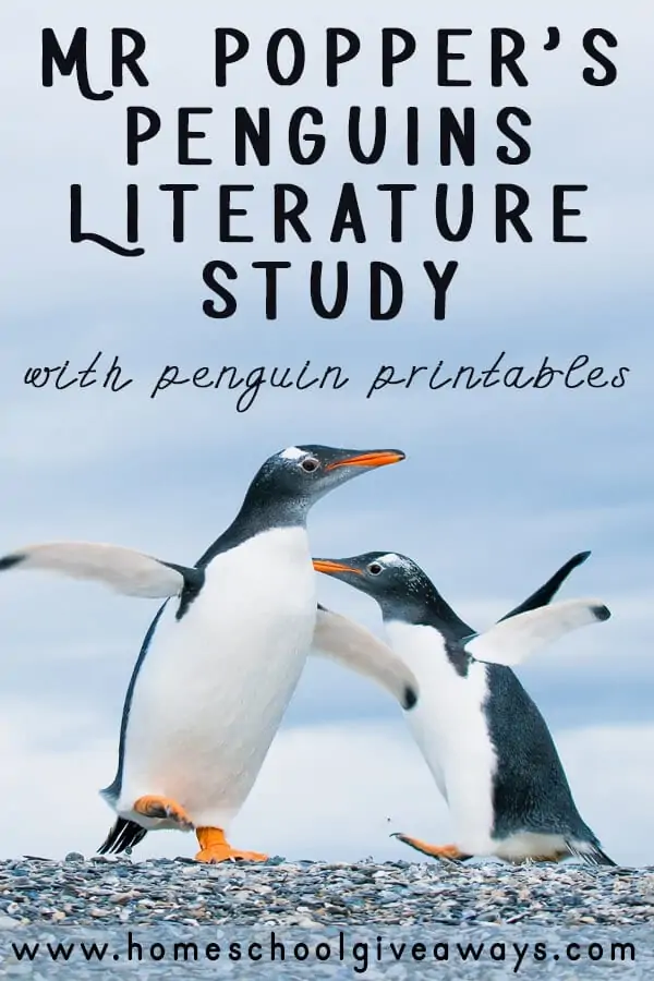 Mr Popper\'s Penguins Literature Study With Penguin Printables text with image of two penguins