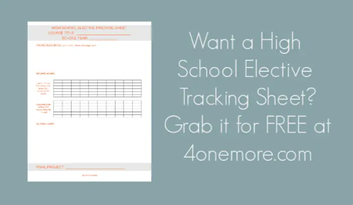 Want a High School Elective Tracking Sheet