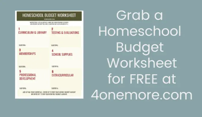 Grab a Homeschool Budget Worksheet