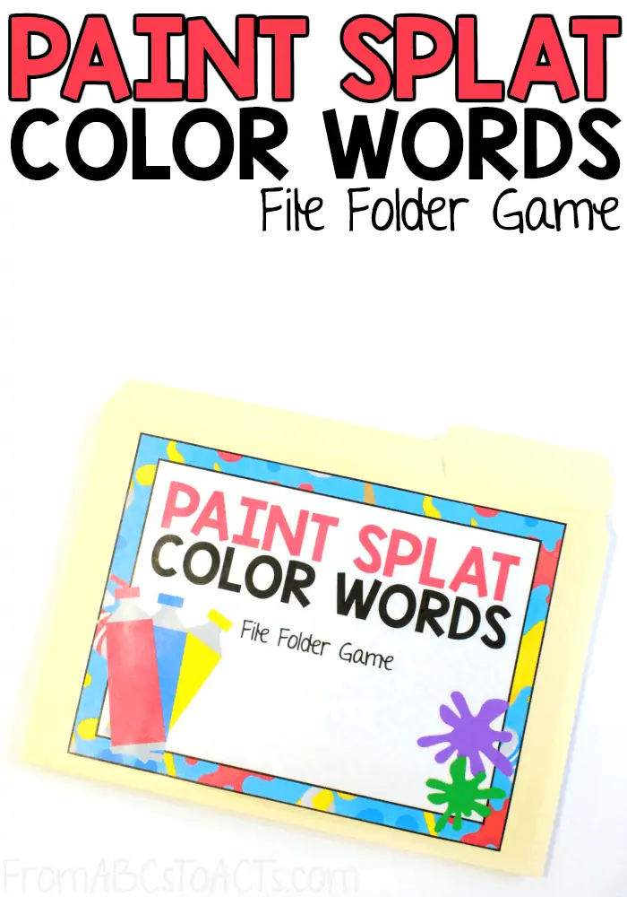 Color Words File Folder Game