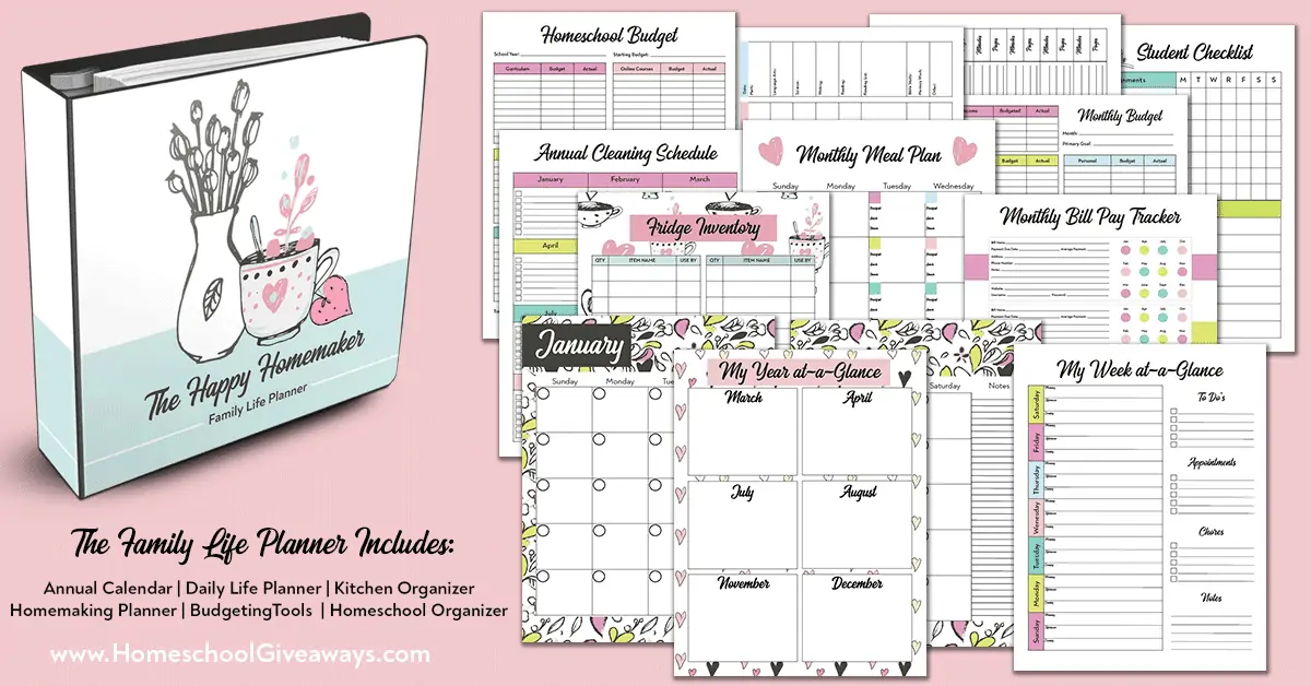 The Happy Homemaker binder and page examples