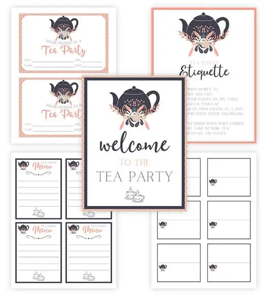Welcome to the Tea Party printables