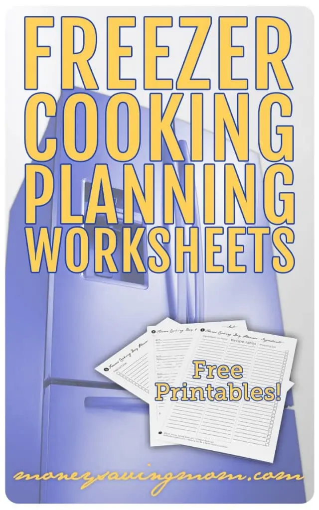 Freezer Cooking Planning Worksheets