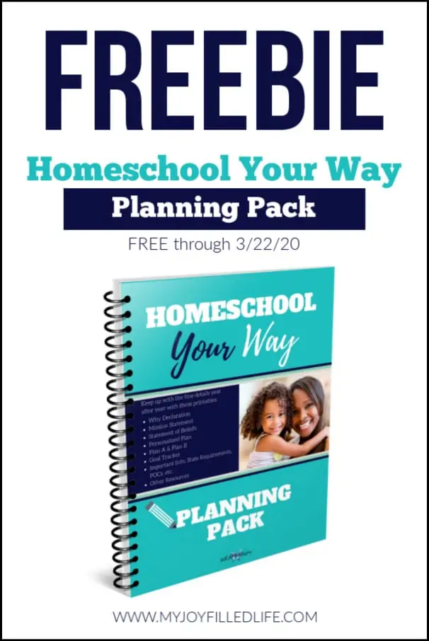 Freebie Homeschool Your Way Planning Pack workbook cover