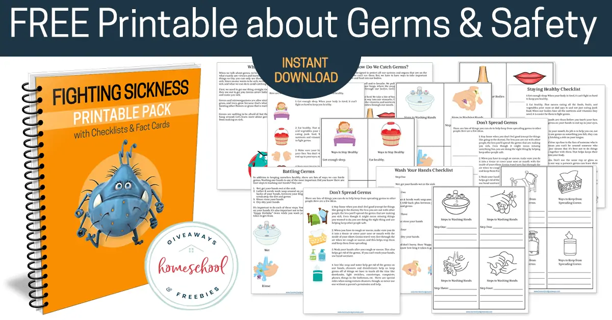 Free Printable About Germs & Safety Instant Download with book cover and page examples