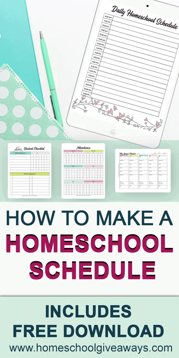 Homeschool Schedule - Homework Organizer Editable Template