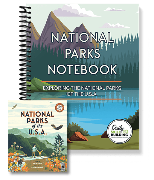 National Parks Notebook spiral bound and National Parks of the U.S.A. book