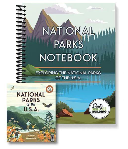 National Parks Notebook spiral bound and National Parks of the U.S.A. book