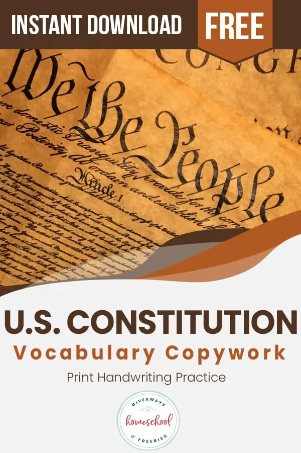 U.S. Constitution Vocabulary Copywork