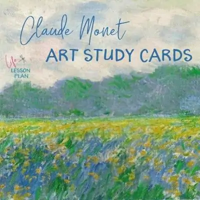 Claude Monet Art Study Cards text with image of art painting