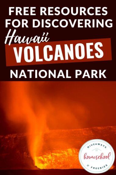 Hawaii Volcanoes National Park with red flames background