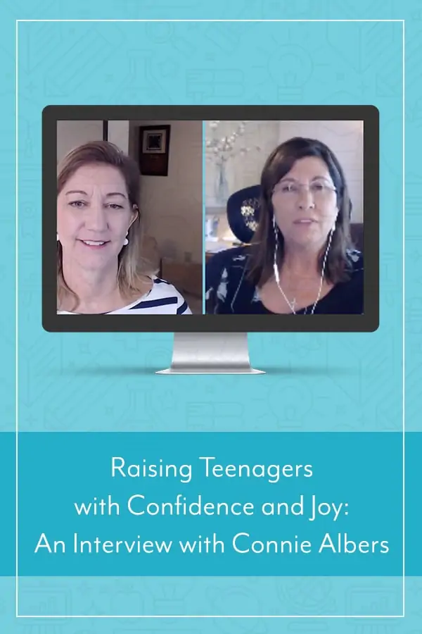 Raising Teenage with Confidence and Joy text with image of two women video calling
