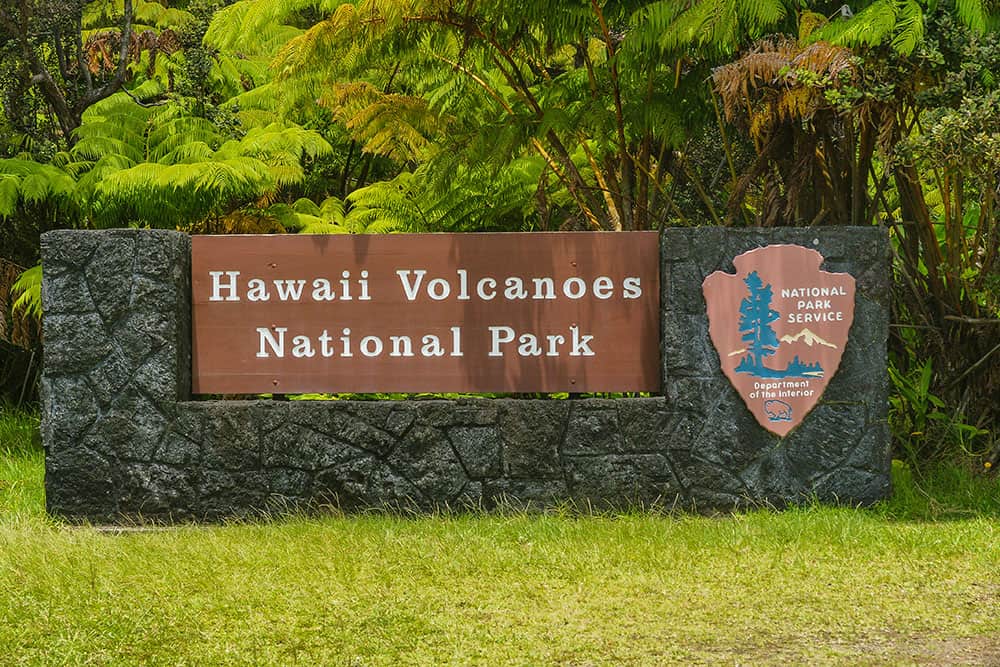 Entrance Sign in Hawaii Volcanoes National Park