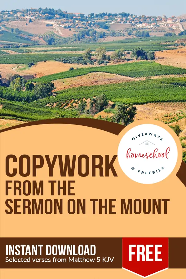 FREE Copywork from the Sermon on the Mount