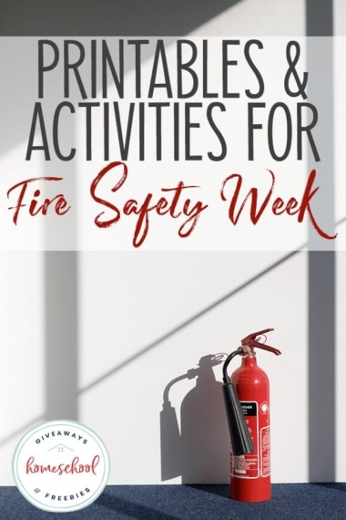 fire extinguisher on blank wall with overlay - Printables & Activities for Fire Safety Week