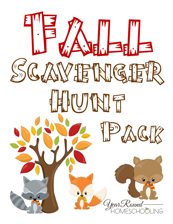fall scavenger hunt printable pack