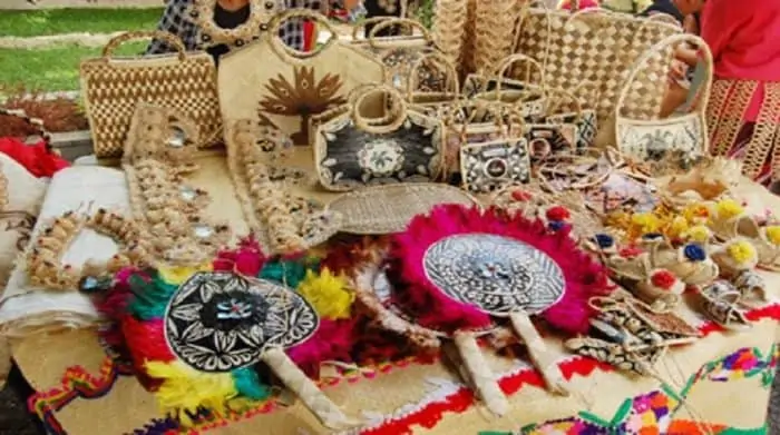 an image of a table decorated in Native Indian looking things