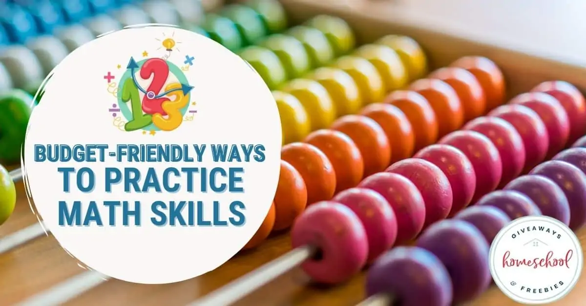 Budget-Friendly Ways to Practice Math Skills text with image close up of an abacus