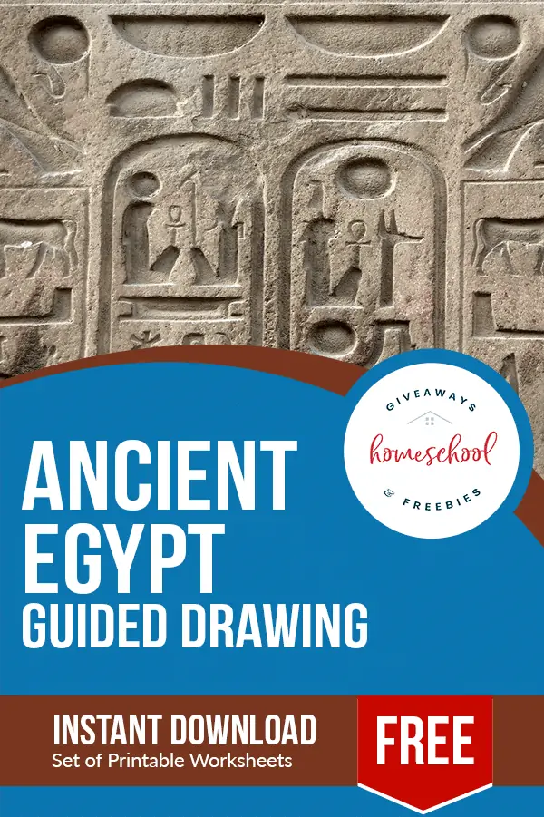 FREE Ancient Egypt Guided Drawing text with image of ancient Egypt code