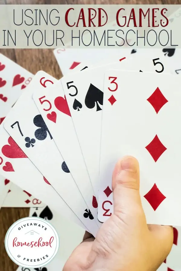 child holding cards with overlay - Using Card Games in Your Homeschool