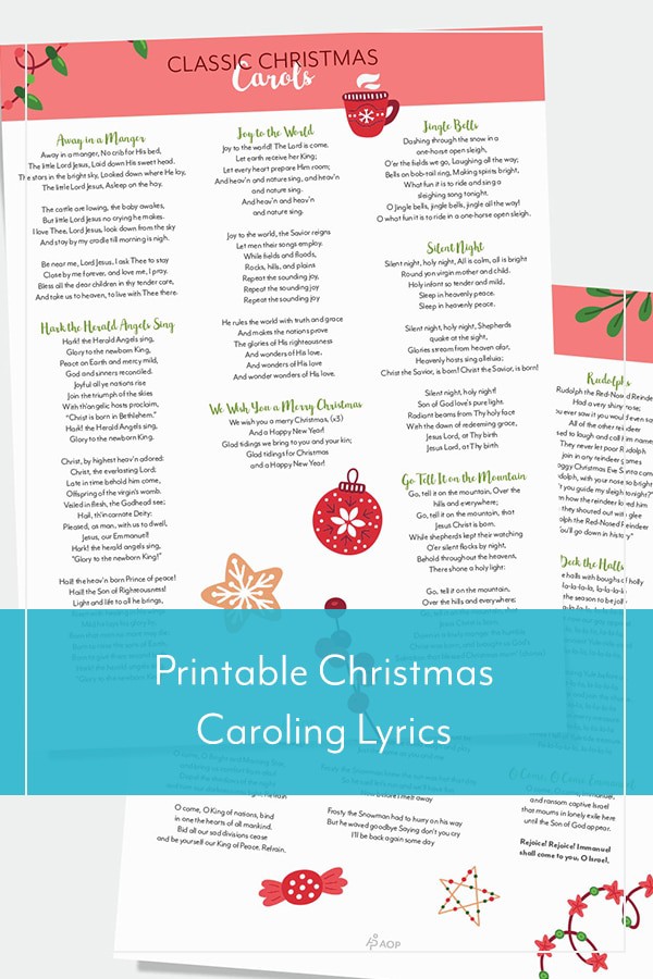 Printable Christmas Caroling Lyrics