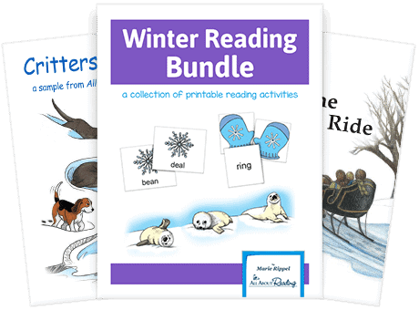 Sample pages of Winter Reading Bundle from All About Reading