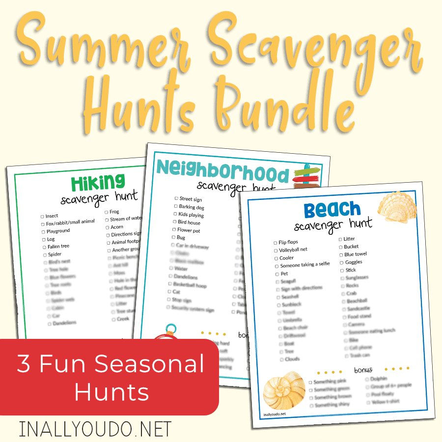 Samples of the Summer Scavenger Hunts Bundle