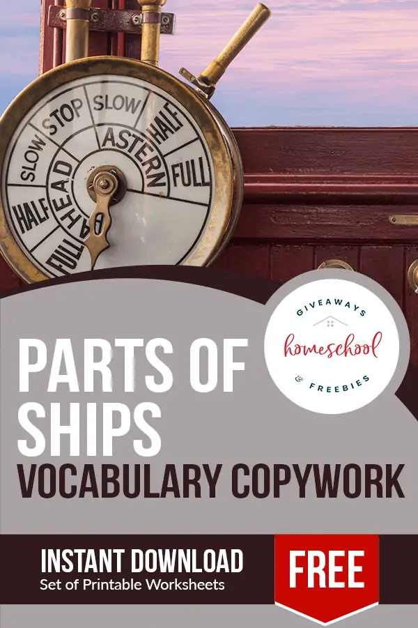 Parts of Ships Vocabulary Copywork