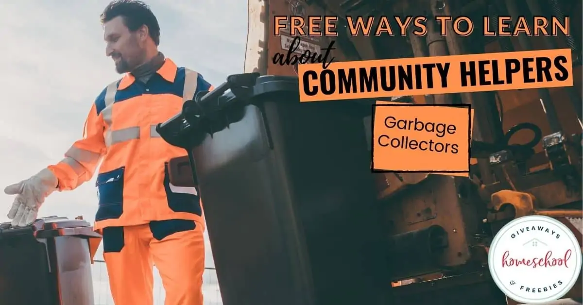 Free Ways to Learn About Garbage Collectors text with image of a man in uniform handling a trash can